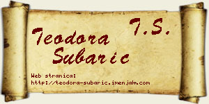 Teodora Šubarić vizit kartica